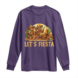 Funny Drunk Bigfoot Cinco De Mayo Long Sleeve Shirt Lets Fiesta Party Gift TS12 Purple Print Your Wear