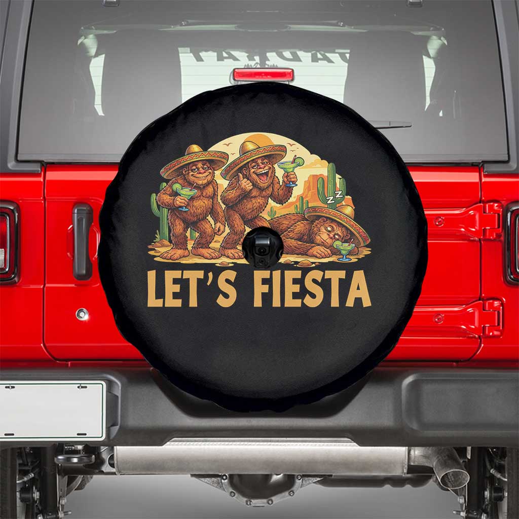 Funny Drunk Bigfoot Cinco De Mayo Spare Tire Cover Lets Fiesta Party Gift TS12 Black Print Your Wear