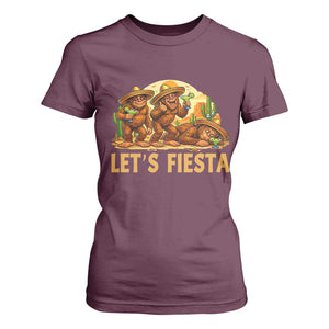 Funny Drunk Bigfoot Cinco De Mayo T Shirt For Women Lets Fiesta Party Gift TS12 Maroon Print Your Wear