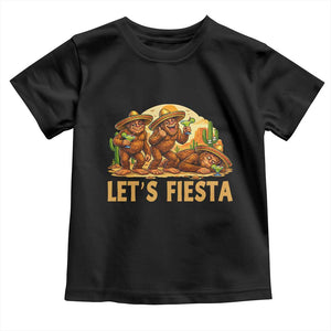 Funny Drunk Bigfoot Cinco De Mayo Toddler T Shirt Lets Fiesta Party Gift TS12 Black Print Your Wear