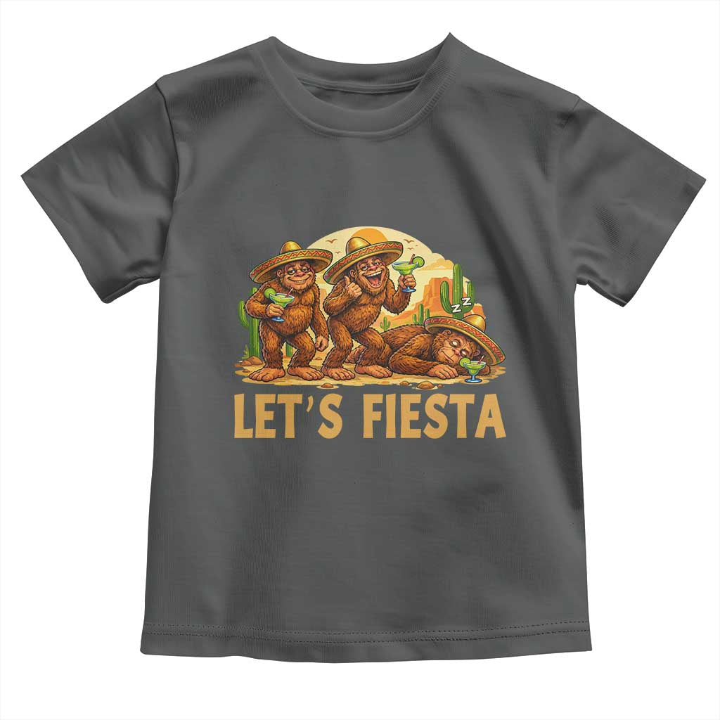 Funny Drunk Bigfoot Cinco De Mayo Toddler T Shirt Lets Fiesta Party Gift TS12 Dark Heather Print Your Wear