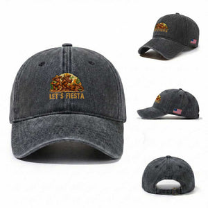 Funny Drunk Bigfoot Cinco De Mayo Washed Cotton Baseball Cap Lets Fiesta Party Gift TS12 Washed Cap Universal Fit Dark Gray Print Your Wear