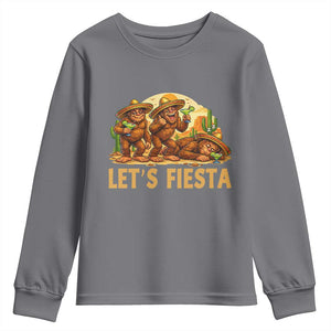 Funny Drunk Bigfoot Cinco De Mayo Youth Sweatshirt Lets Fiesta Party Gift TS12 Charcoal Print Your Wear