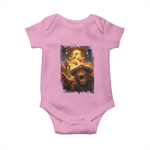 Funny Bigfoot Alien Selfie Baby Onesie Cinco De Mayo Party Gift TS12 Light Pink Print Your Wear