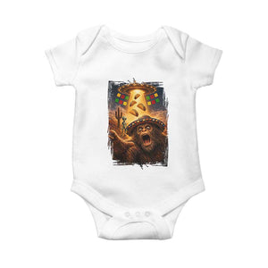 Funny Bigfoot Alien Selfie Baby Onesie Cinco De Mayo Party Gift TS12 White Print Your Wear