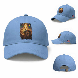 Funny Bigfoot Alien Selfie Baseball Cap Cinco De Mayo Party Gift TS12 Baseball Cap Universal Fit Light Blue Print Your Wear