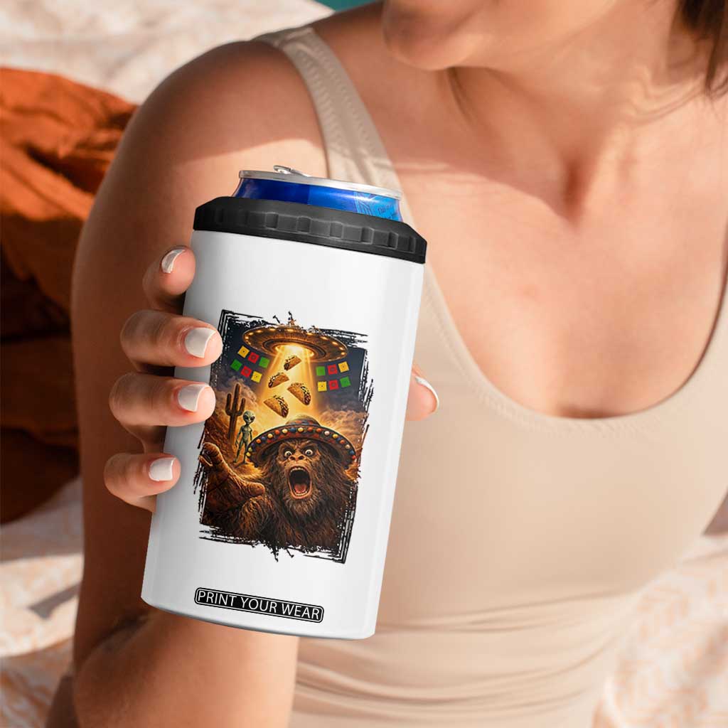 Funny Bigfoot Alien Selfie 4 in 1 Can Cooler Tumbler Cinco De Mayo Party Gift TS12 Print Your Wear