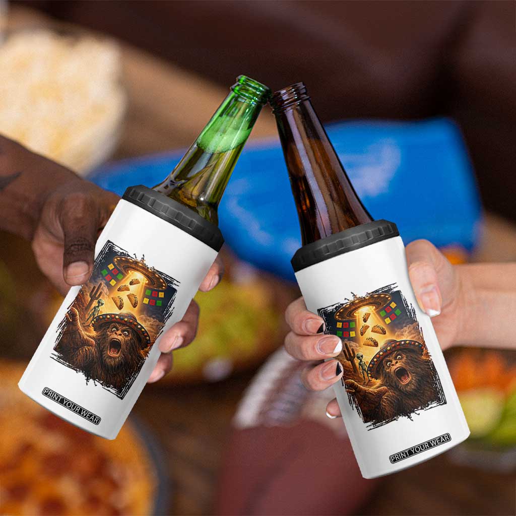 Funny Bigfoot Alien Selfie 4 in 1 Can Cooler Tumbler Cinco De Mayo Party Gift TS12 Print Your Wear