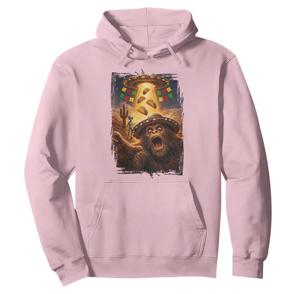 Funny Bigfoot Alien Selfie Hoodie Cinco De Mayo Party Gift TS12 Light Pink Print Your Wear
