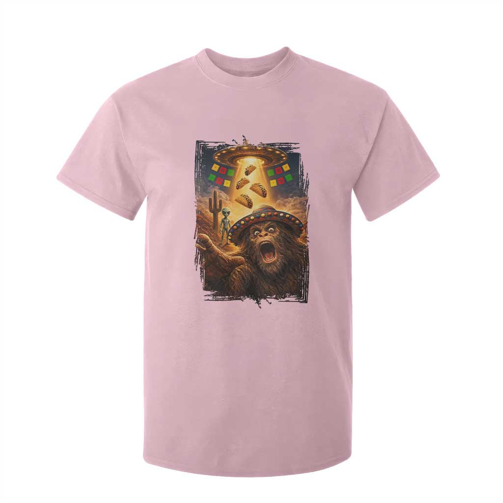 Funny Bigfoot Alien Selfie T Shirt For Kid Cinco De Mayo Party Gift TS12 Light Pink Print Your Wear