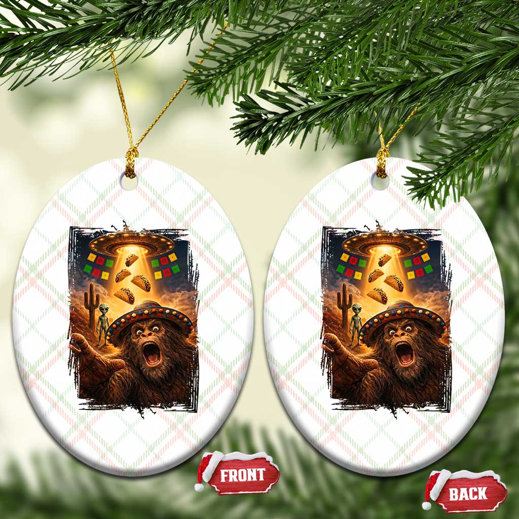 Funny Bigfoot Alien Selfie Ceramic Ornament Cinco De Mayo Party Gift TS12 Print Your Wear