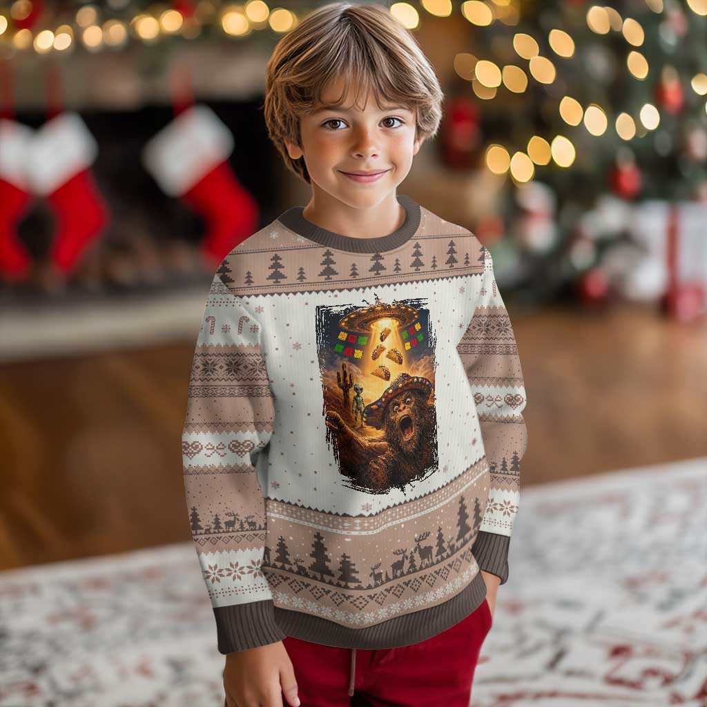 Funny Bigfoot Alien Selfie Ugly Christmas Sweater Cinco De Mayo Party Gift TS12 Mocha Mousse Print Your Wear