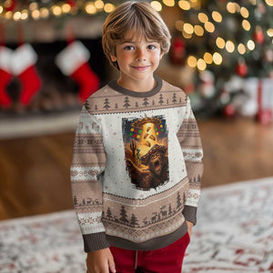 Funny Bigfoot Alien Selfie Ugly Christmas Sweater Cinco De Mayo Party Gift TS12 Mocha Mousse Print Your Wear