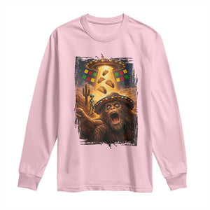 Funny Bigfoot Alien Selfie Long Sleeve Shirt Cinco De Mayo Party Gift TS12 Light Pink Print Your Wear