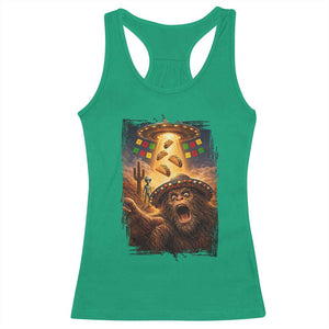Funny Bigfoot Alien Selfie Racerback Tank Top Cinco De Mayo Party Gift TS12 Irish Green Print Your Wear