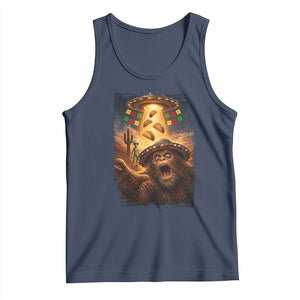 Funny Bigfoot Alien Selfie Tank Top Cinco De Mayo Party Gift TS12 Navy Print Your Wear