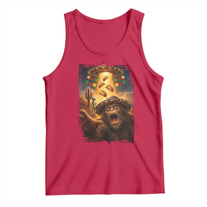 Funny Bigfoot Alien Selfie Tank Top Cinco De Mayo Party Gift TS12 Red Print Your Wear
