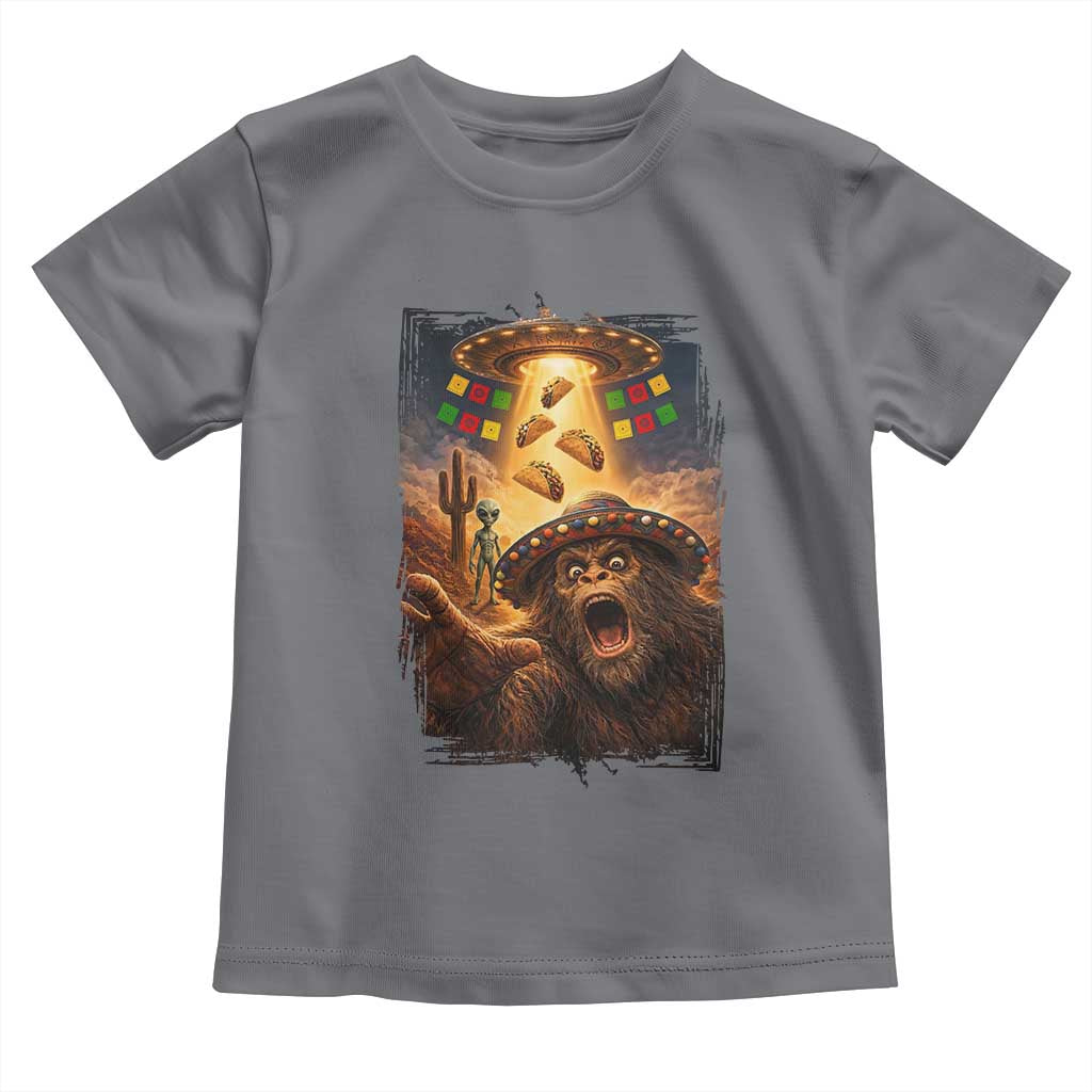 Funny Bigfoot Alien Selfie Toddler T Shirt Cinco De Mayo Party Gift TS12 Charcoal Print Your Wear