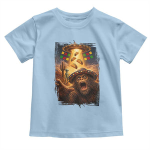Funny Bigfoot Alien Selfie Toddler T Shirt Cinco De Mayo Party Gift TS12 Light Blue Print Your Wear