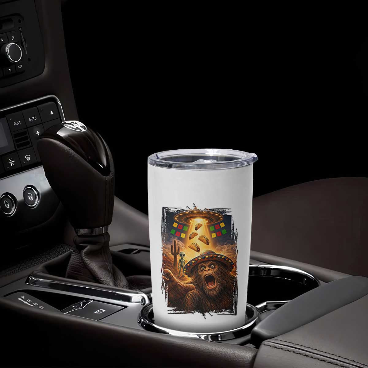 Funny Bigfoot Alien Selfie Tumbler Cup Cinco De Mayo Party Gift TS12 Print Your Wear
