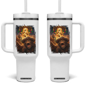 Funny Bigfoot Alien Selfie Tumbler With Handle Cinco De Mayo Party Gift TS12 One Size: 40 oz White Print Your Wear