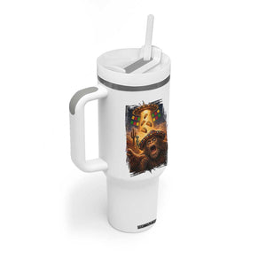 Funny Bigfoot Alien Selfie Tumbler With Handle Cinco De Mayo Party Gift TS12 Print Your Wear