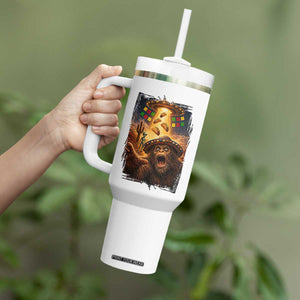 Funny Bigfoot Alien Selfie Tumbler With Handle Cinco De Mayo Party Gift TS12 Print Your Wear