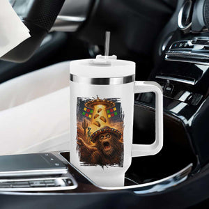 Funny Bigfoot Alien Selfie Tumbler With Handle Cinco De Mayo Party Gift TS12 Print Your Wear