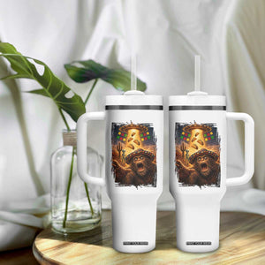 Funny Bigfoot Alien Selfie Tumbler With Handle Cinco De Mayo Party Gift TS12 Print Your Wear