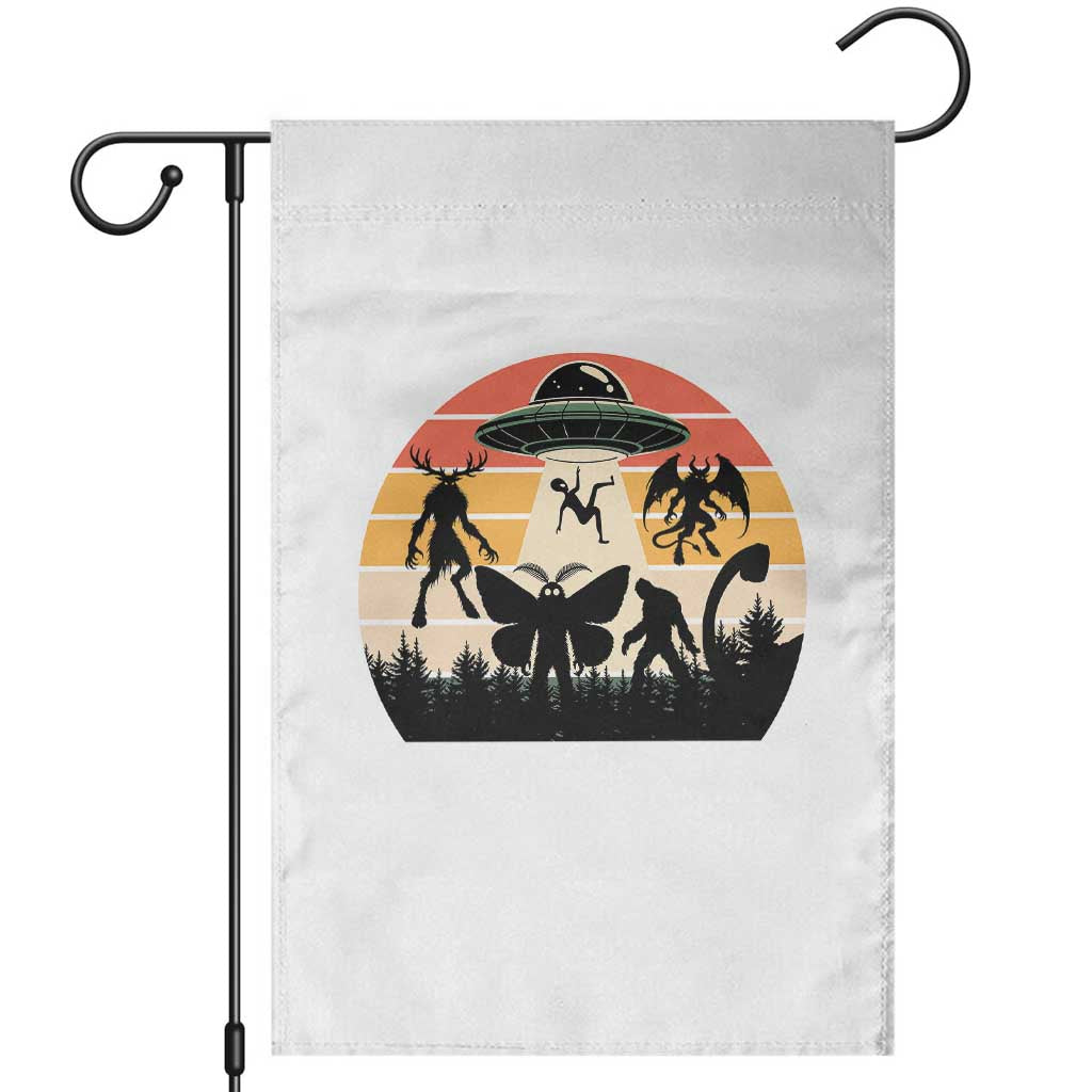 Retro Sunset Cryptid Squad Garden Flag Cryptid Lover Gift TS12 White Print Your Wear