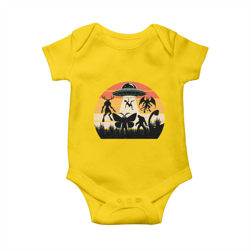 Retro Sunset Cryptid Squad Baby Onesie Cryptid Lover Gift TS12 Daisy Print Your Wear