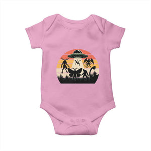 Retro Sunset Cryptid Squad Baby Onesie Cryptid Lover Gift TS12 Light Pink Print Your Wear