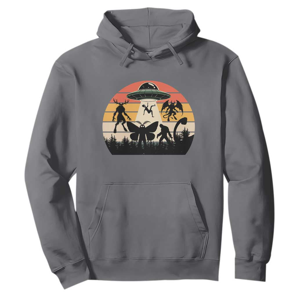Retro Sunset Cryptid Squad Hoodie Cryptid Lover Gift TS12 Charcoal Print Your Wear
