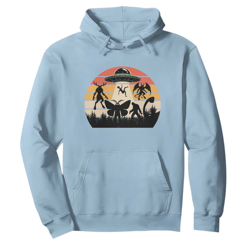 Retro Sunset Cryptid Squad Hoodie Cryptid Lover Gift TS12 Light Blue Print Your Wear