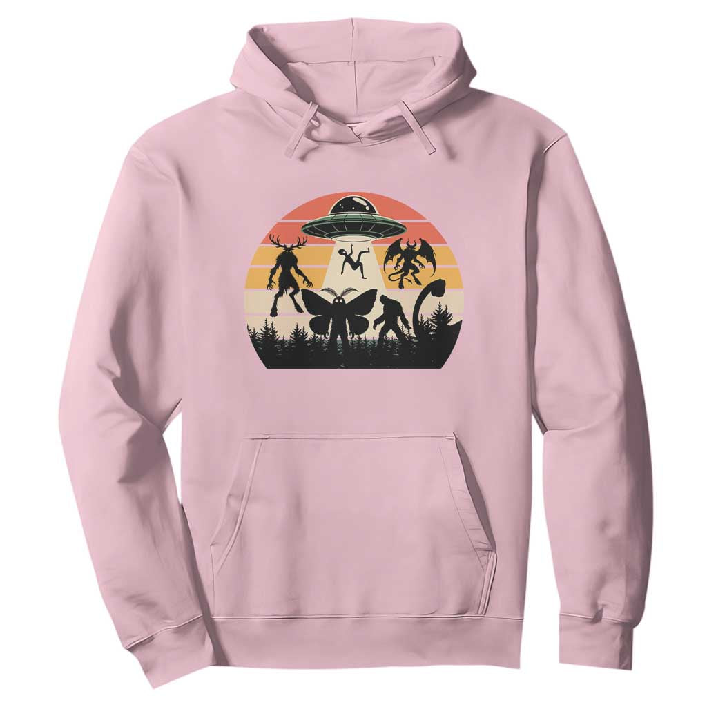 Retro Sunset Cryptid Squad Hoodie Cryptid Lover Gift TS12 Light Pink Print Your Wear