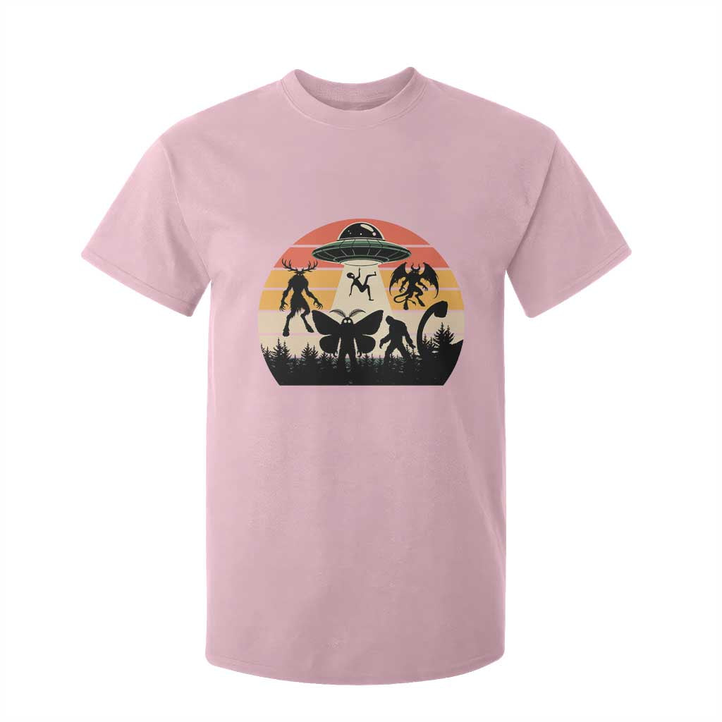 Retro Sunset Cryptid Squad T Shirt For Kid Cryptid Lover Gift TS12 Light Pink Print Your Wear