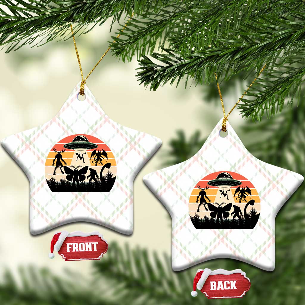 Retro Sunset Cryptid Squad Ceramic Ornament Cryptid Lover Gift TS12 Print Your Wear