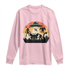 Retro Sunset Cryptid Squad Long Sleeve Shirt Cryptid Lover Gift TS12 Light Pink Print Your Wear
