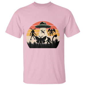 Retro Sunset Cryptid Squad T Shirt Cryptid Lover Gift TS12 Light Pink Print Your Wear