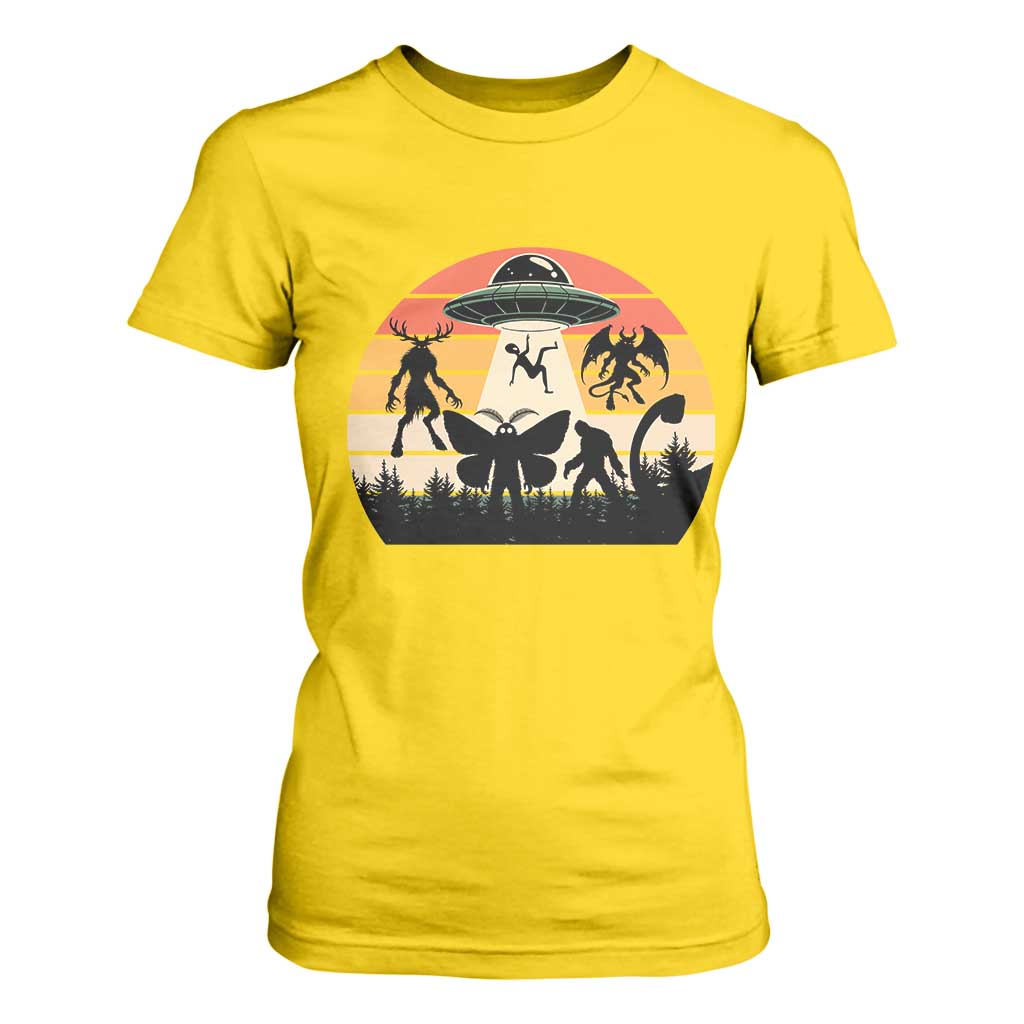 Retro Sunset Cryptid Squad T Shirt For Women Cryptid Lover Gift TS12 Daisy Print Your Wear
