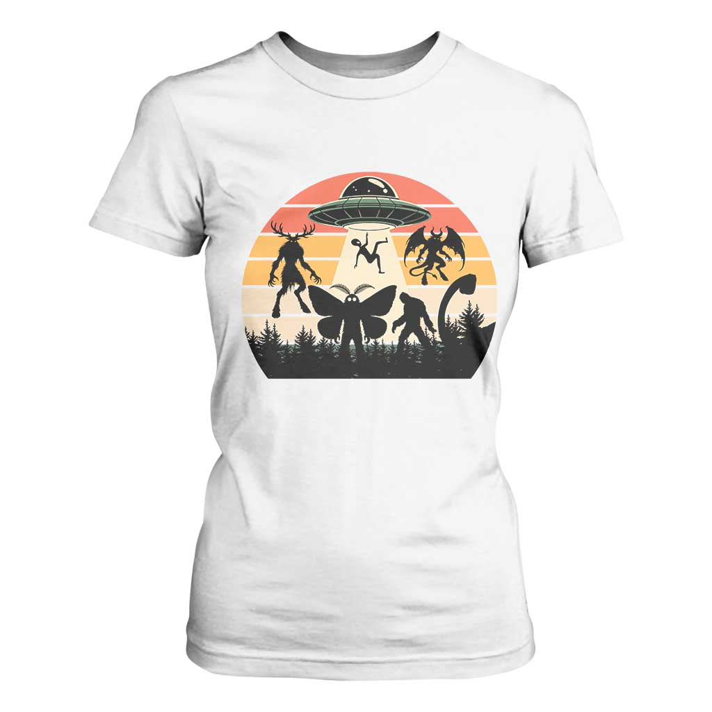 Retro Sunset Cryptid Squad T Shirt For Women Cryptid Lover Gift TS12 White Print Your Wear