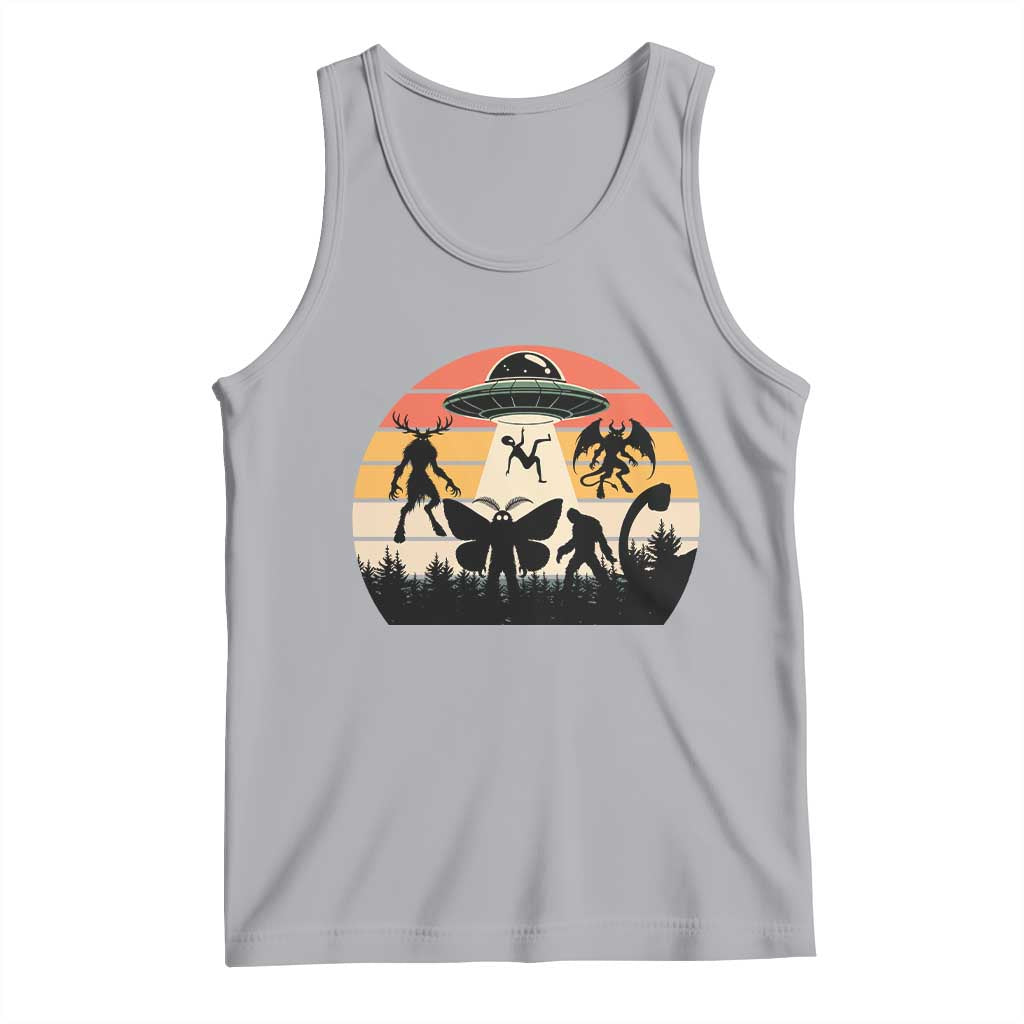 Retro Sunset Cryptid Squad Tank Top Cryptid Lover Gift TS12 Athletic Heather Print Your Wear