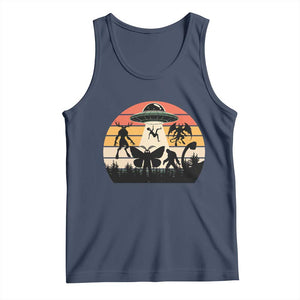 Retro Sunset Cryptid Squad Tank Top Cryptid Lover Gift TS12 Navy Print Your Wear