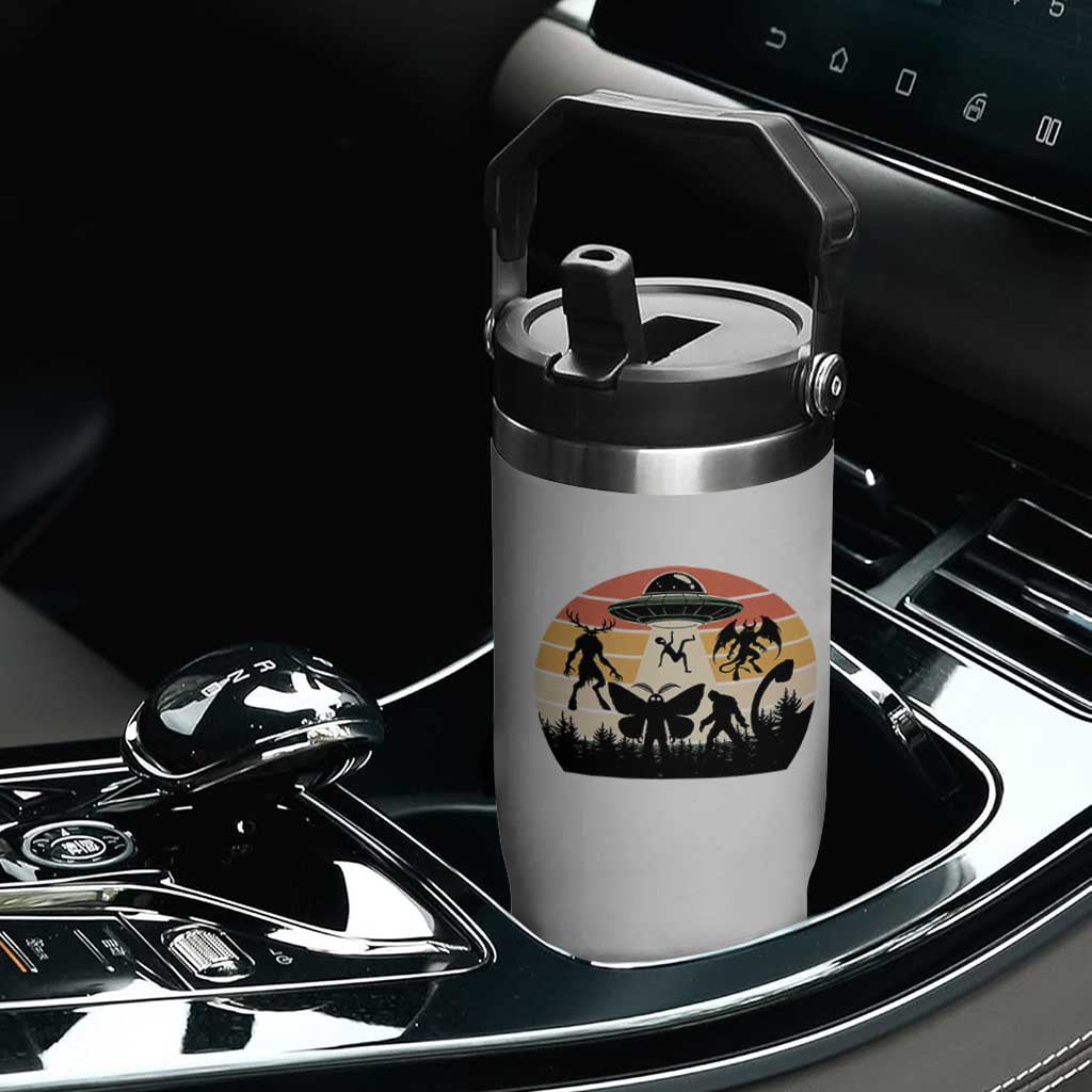 Retro Sunset Cryptid Squad Flip Straw Tumbler Cryptid Lover Gift TS12 Print Your Wear