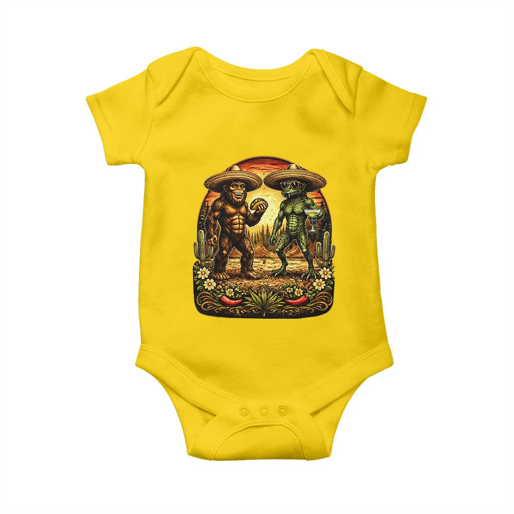 Funny Bigfoot Chupacabra Cinco De Mayo Baby Onesie Cryptid Lover Gift TS12 Daisy Print Your Wear