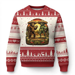 Funny Bigfoot Chupacabra Cinco De Mayo Ugly Christmas Sweater Cryptid Lover Gift TS12 Beige Red Print Your Wear