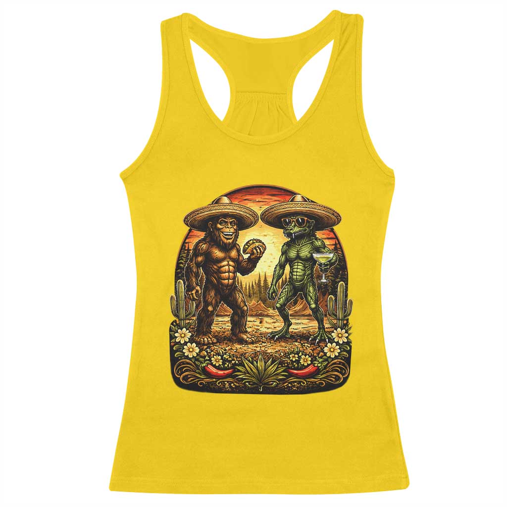 Funny Bigfoot Chupacabra Cinco De Mayo Racerback Tank Top Cryptid Lover Gift TS12 Daisy Print Your Wear