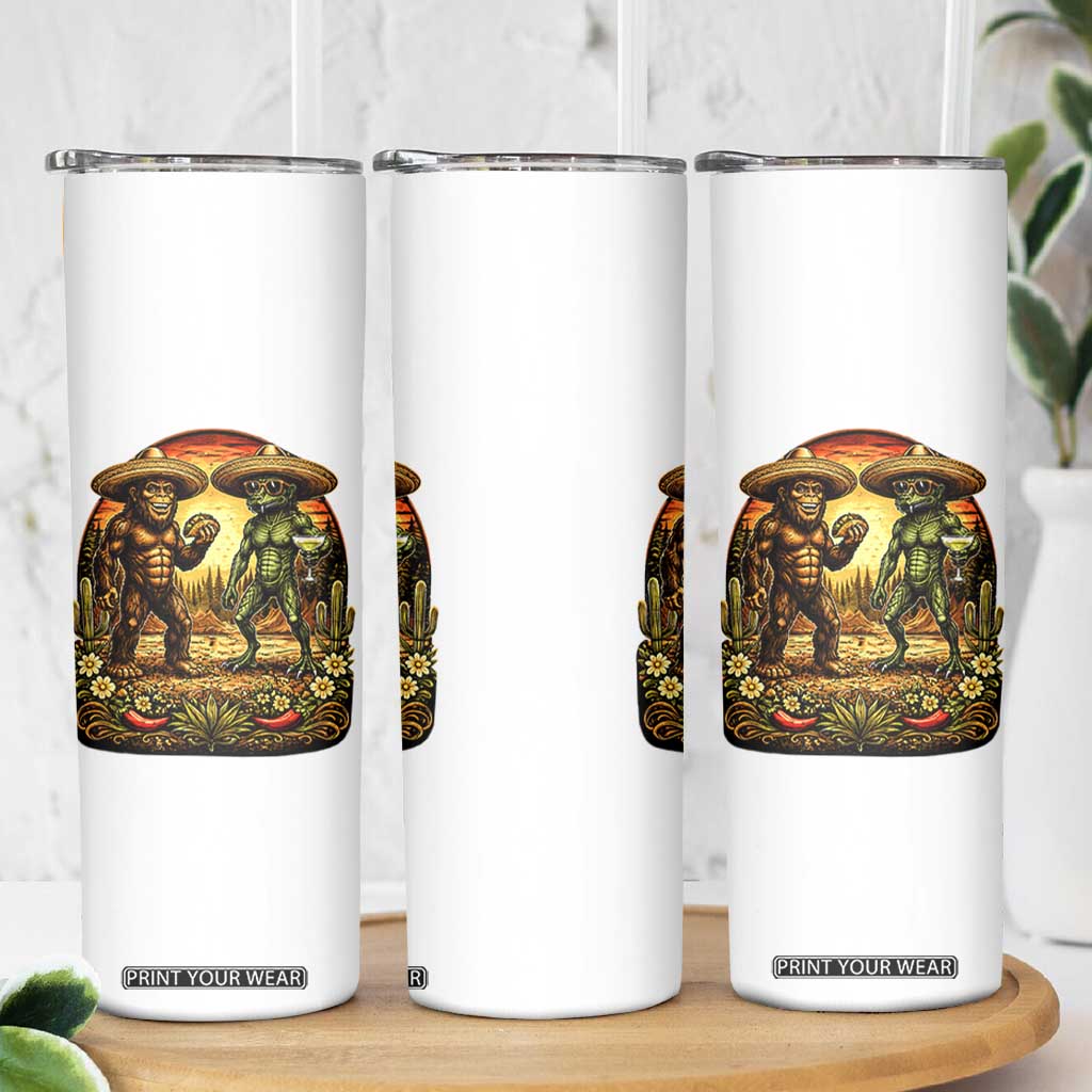 Funny Bigfoot Chupacabra Cinco De Mayo Skinny Tumbler Cryptid Lover Gift TS12 Print Your Wear