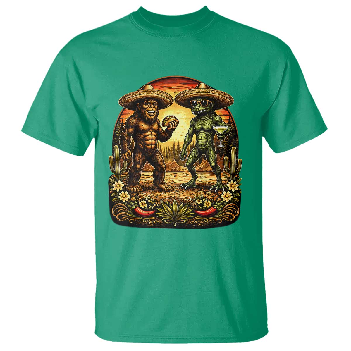 Funny Bigfoot Chupacabra Cinco De Mayo T Shirt Cryptid Lover Gift TS12 Irish Green Print Your Wear