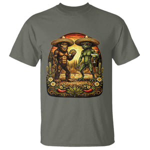 Funny Bigfoot Chupacabra Cinco De Mayo T Shirt Cryptid Lover Gift TS12 Military Green Print Your Wear